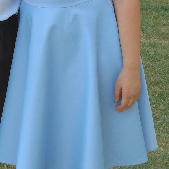 like new - light blue A line wedding guest dress -  midi/knee length - Picture 8 of 8